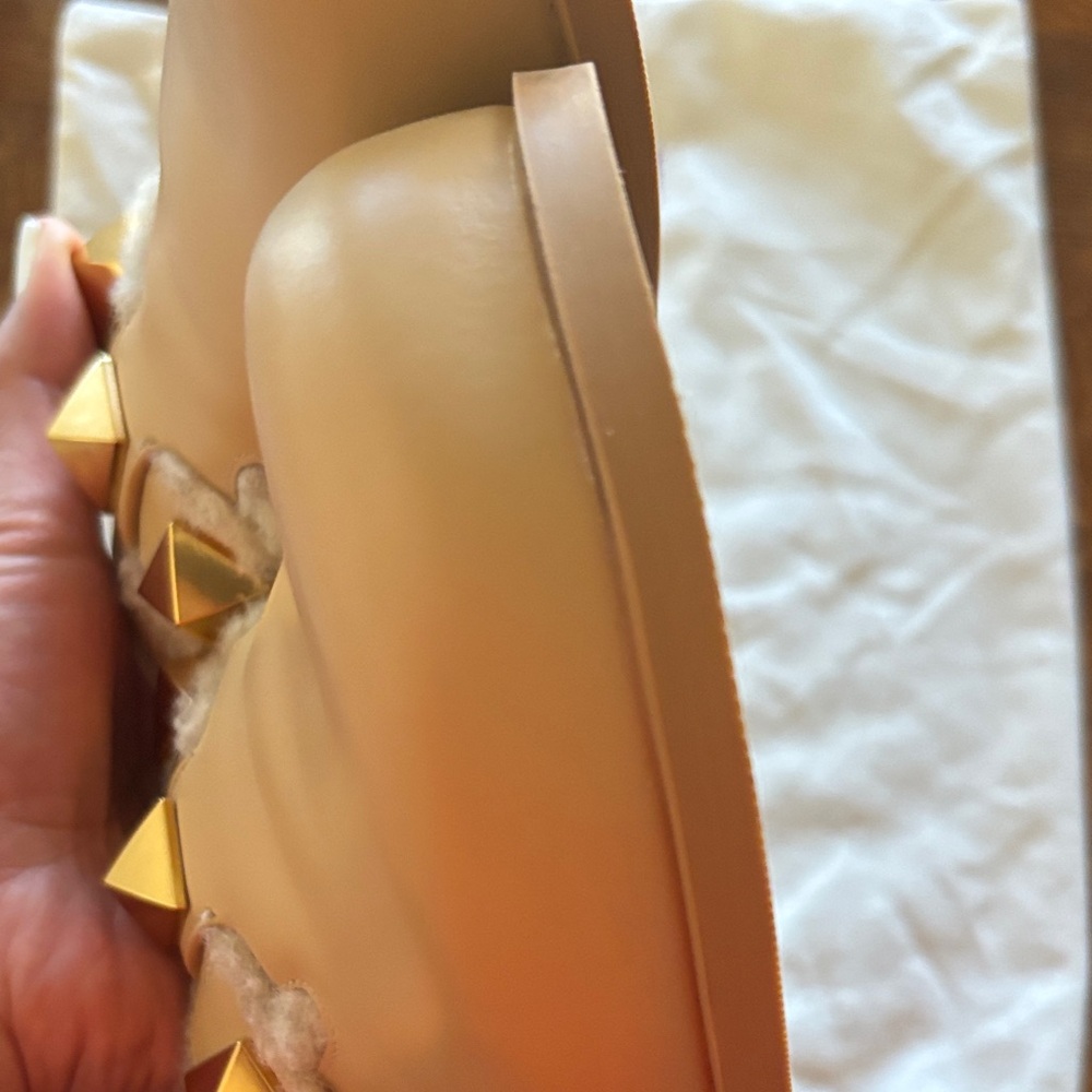 Valentino Cream Mules with Gold Accents - Picture 9 of 13
